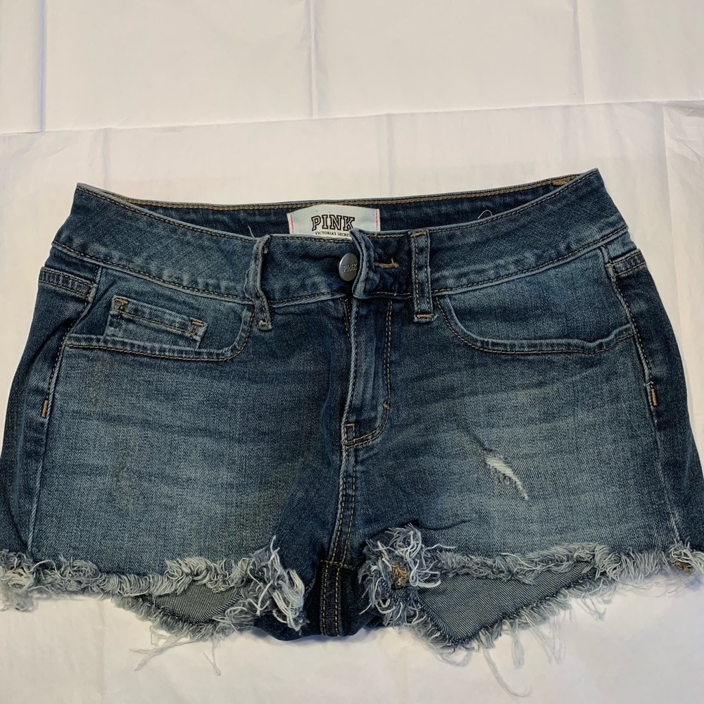 Pink Blue Jean Shorts - (SIZE 2)